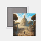 Aimant Surreal Maze Château Paysage Imaginaire Art (Recto/Verso)