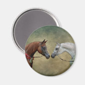 Aimant Surreal two horses painting. (Recto/Verso)