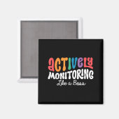 Aimant Surveillance active comme une journée de test d'ét (Recto/Verso)