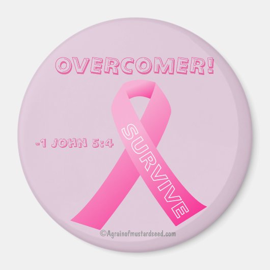 Aimant Survenez ! Ruban Cancer du sein (Devant)