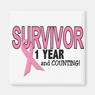 Aimant SURVIVANT de CANCER DU SEIN 1 an et compte