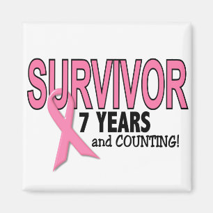Aimant SURVIVANT de CANCER DU SEIN 7 ans et comptes