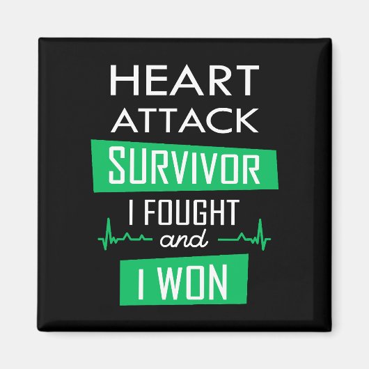 Aimant Survivant de l'attaque cardiaque, je me suis battu (Devant)