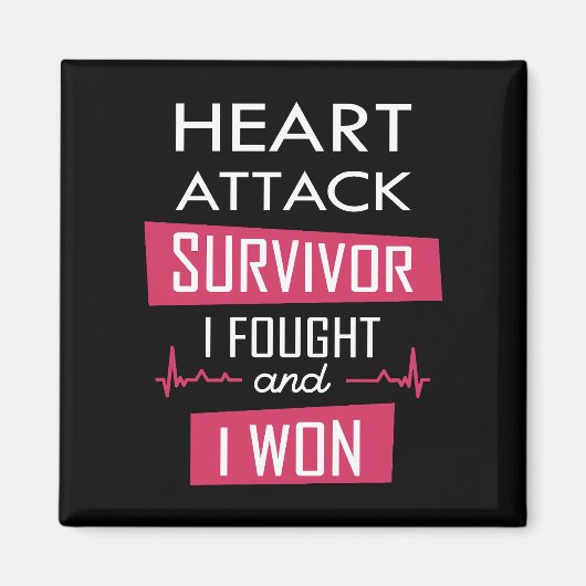 Aimant Survivant de l'attaque cardiaque, je me suis battu (Devant)