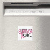Aimant SURVIVANT DU CANCER DU SEIN 5 ans & comptage (In Situ (Lave-vaisselle))