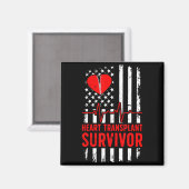 Aimant survivant d'une greffe cardiaque drapeau américain (Recto/Verso)