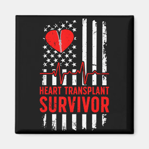 Aimant survivant d'une greffe cardiaque drapeau américain