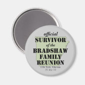 Aimant Survivant officiel de la Réunion familiale (vert) (Recto/Verso)