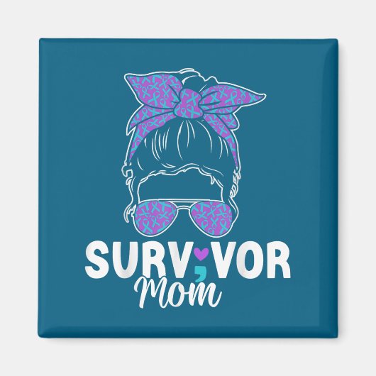 Aimant Survivor Mom - Semicolon Suicide Prevention Awaren (Devant)