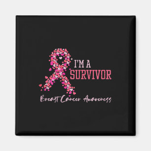 Aimant Survivor Pink Ribbons Coeurs Cancer du sein Sensib