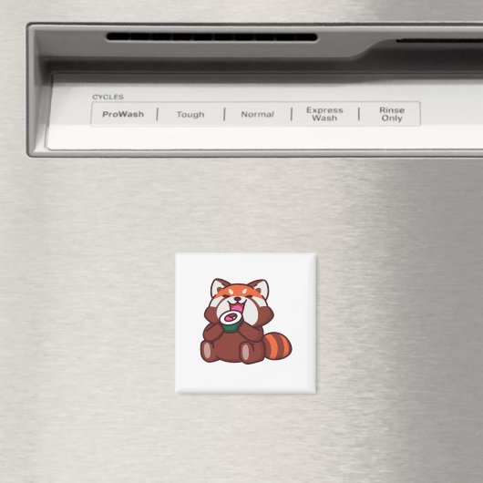 Aimant Sushi Panda Rouge Mangeant (In Situ (Lave-vaisselle))