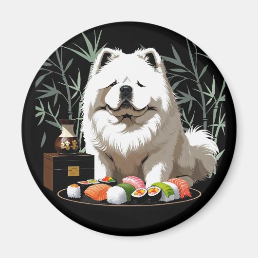 Aimant SUSHI POUR TOUS - Crème Chow (Devant)
