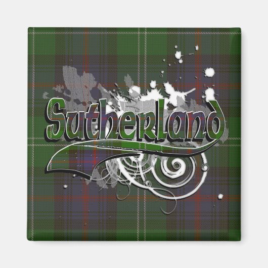 Aimant Sutherland Tartan Grunge (Devant)