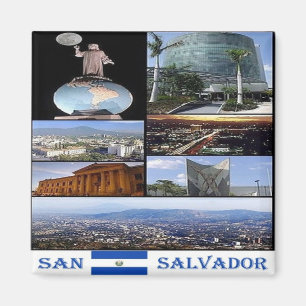 Aimant SV - El Salvador - Collage mosaïque de San Salvado
