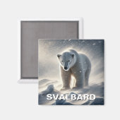 Aimant Svalbard de neige à l'ours polaire Norvège (Recto/Verso)