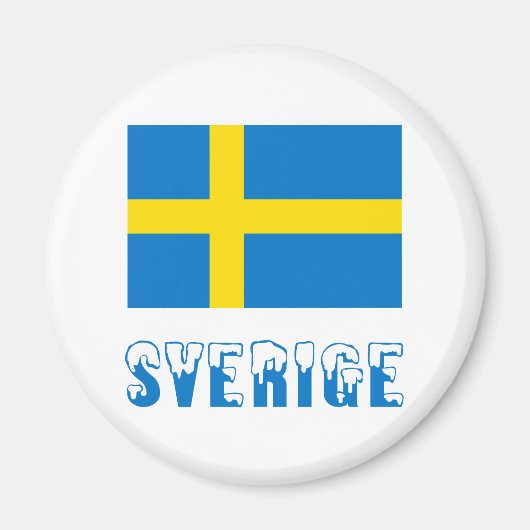 Aimant Sverige och Svenska Flagga (Devant)