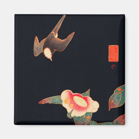 Aimant Swallow and Camellia (1900) par Ito Jakuchu (Devant)