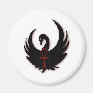 Aimant Swan noir avec Ankh