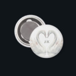 Aimant Swans romantiques Mariage Couple Monogramme<br><div class="desc">Des cygnes ornent ce couple mariage d'aimant monogramme offrant une esthétique romantique. Idéal pour les occasions spéciales. Ajoutez simplement vos monogrammes. Utilisez le modèle pour créer votre propre aimant monogramme de couple de mariage de cygne romantique. Fait aussi de grandes faveurs de fête.</div>
