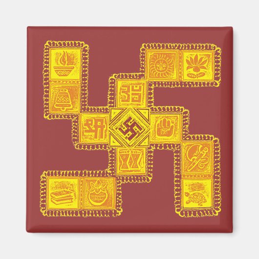 Aimant Swastika traditionnelle indienne (Devant)