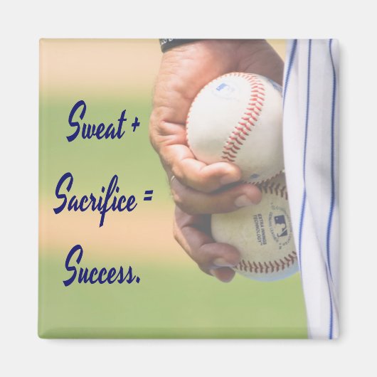 Aimant Sweat plus Sacrifice égale Succès BASEBALL (Devant)