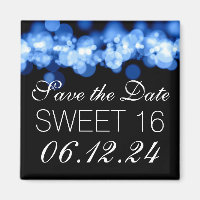 Sweet 16 Anniversaire de fête Blue Bokeh lumières