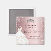 Aimant Sweet 16 robe de parties scintillant rose pâle enr (Recto/Verso)