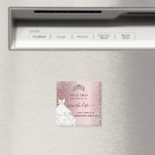 Aimant Sweet 16 robe de parties scintillant rose pâle enr (In Situ (Lave-vaisselle))