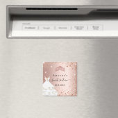 Aimant Sweet 16 rose or tiara robe nom parties scintillan (In Situ (Lave-vaisselle))