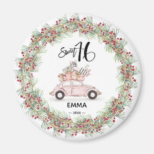 Aimant Sweet 16 Signature Script Voiture Verdure Vacances