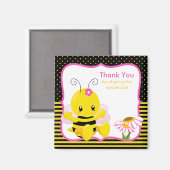 Aimant Sweet Baby Bee Girl Merci magnétique (Recto/Verso)
