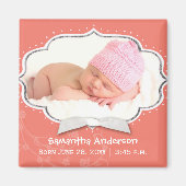 Aimant Sweet Baby Girl Photo Faire-part de naissance (Devant)