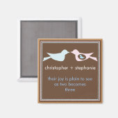 Aimant Sweet Bird Famille Couple avec bébé (Recto/Verso)