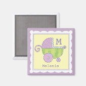 Aimant Sweet Dreams Baby Carriage Lavender Monogrammed (Recto/Verso)