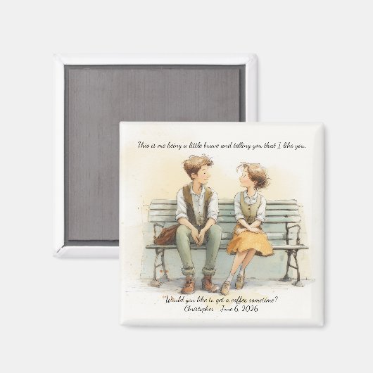 Aimant Sweet First Date Coffee Confession (Recto/Verso)