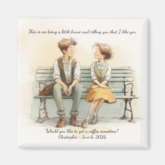 Aimant Sweet First Date Coffee Confession (Devant)