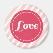 Aimant Sweet Love Pink Candy Stripes Chic Saint Valentin (Devant)