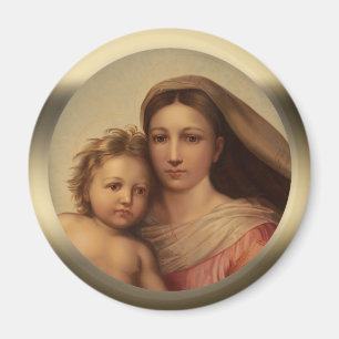 Aimant Sweet Marie et Jésus enfant Sistine madonna Prang
