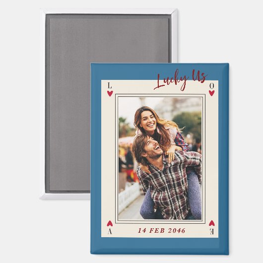 Aimant Sweet Romantic Cute Retro Cadeaux de Saint Valenti (Recto/Verso)