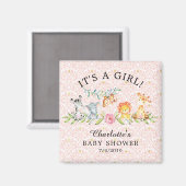 Aimant Sweet Safari Animaux Baby shower Favoriser l'aiman (Recto/Verso)