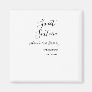 Aimant Sweet sixteen anniversaire brunch 16e anniversaire