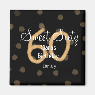 Aimant Sweet Soixante ajouter nom date anniversaire Polka