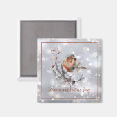 Aimant Sweet Winter oiseau et la neige coutume Vacances (Recto/Verso)