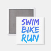 Aimant Swim Bike Run superbe design (Recto/Verso)