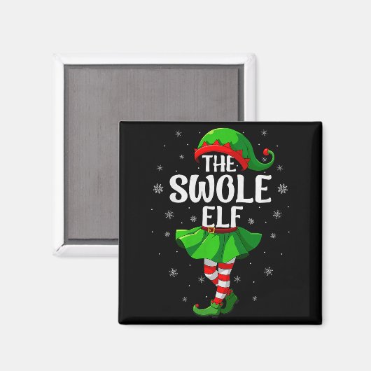 Aimant Swole Elf Christmas Girls Women Elf Squad Xmas Fam (Recto/Verso)