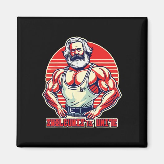 Aimant Swoleunists Unite Funny Communist Gym Bodybuilder (Devant)