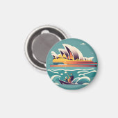 Aimant Sydney Opera House Australie peinture souvenir (Recto/Verso)