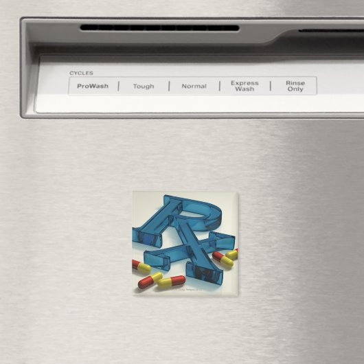 Aimant Symbole 3D RX avec capsules (In Situ (Lave-vaisselle))