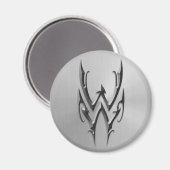 Aimant Symbole Aquarius en acier inoxydable (Recto/Verso)