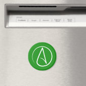 Aimant Symbole athée : blanc sur vert (In Situ (Lave-vaisselle))